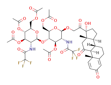 17α-hydroxy-3,11,20-trioxo-pregnadien-(1,4)-yl-(21)-4-O-(2-trifluoracetamido-2-deoxy-3,4,6-tri-O-acetyl-β-D-glucopyranosyl)-2-trifluoracetamido-2-deoxy-3,6-di-O-acetyl-β-D-glucopyranose
