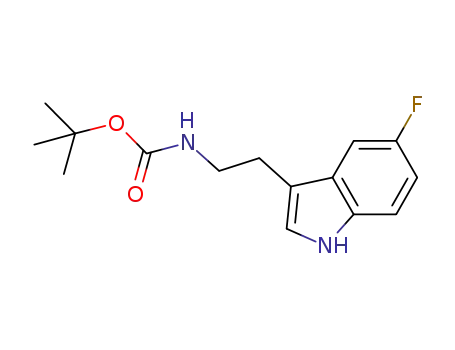 Molecular Structure of 1059175-54-0 (tert-Butyl [2-(5-fluoro-1H-indol-3-yl)ethyl]-carbamate)