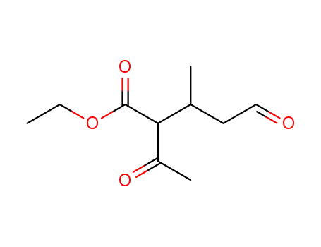 Molecular Structure of 3400-77-9 (Pentanoic acid, 2-acetyl-3-methyl-5-oxo-, ethyl ester)