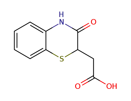 Molecular Structure of 6270-74-2 ((3-OXO-3,4-DIHYDRO-2H-1,4-BENZOTHIAZIN-2-YL)ACETIC ACID)