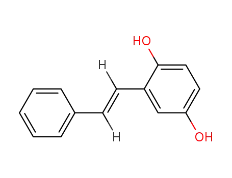 Molecular Structure of 34701-63-8 (1,4-Benzenediol, 2-(2-phenylethenyl)-, (E)-)