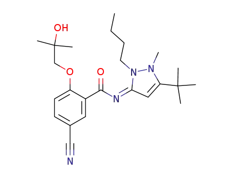 N-[(3E)-2-butyl-5-tert-butyl-1-methyl-1,2-dihydro-3H-pyrazol-3-ylidene]-5-cyano-2-(2-hydroxy-2-methylpropoxy)benzamide
