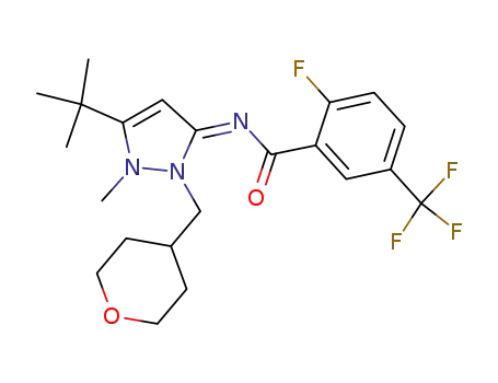 N-[(3E)-5-tert-butyl-1-methyl-2-(tetrahydro-2H-pyran-4-ylmethyl)-1,2-dihydro-3H-pyrazol-3-ylidene]-2-fluoro-5-(trifluoromethyl)benzamide