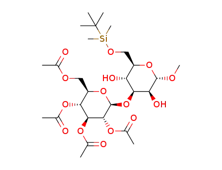 methyl 6-O-tert-butyldimethylsilyl-3-O-(2′,3′,4′,6′-tetra-O-acetyl-β-D-glucopyranosyl)-α-D-mannopyranoside