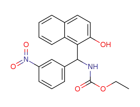 Molecular Structure of 1372764-64-1 (ethyl (2-hydroxynaphthalen-1-yl)(3-nitrophenyl)methylcarbamate)