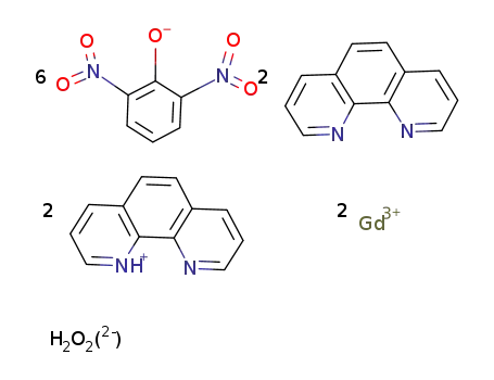 [gadolinium(III)(2,6-dinitrophenol(-H))3(hydroxy)3(1,10-phenanthroline)]2(1,10-phenanthroline(+H))2