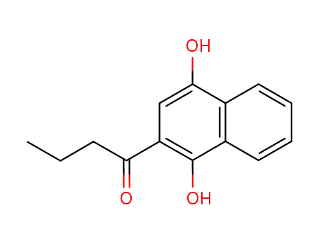 Molecular Structure of 72827-02-2 (1-Butanone, 1-(1,4-dihydroxy-2-naphthalenyl)-)