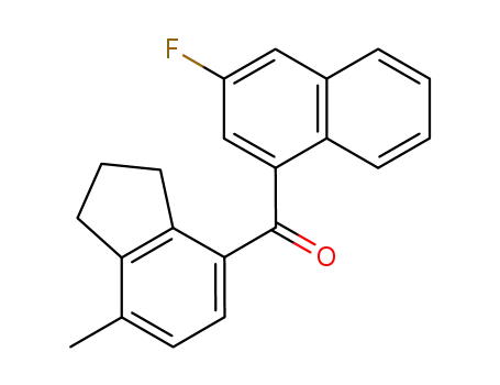 Molecular Structure of 668-84-8 ((3-fluoronaphthalen-1-yl)(7-methyl-2,3-dihydro-1H-inden-4-yl)methanone)