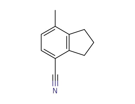 Molecular Structure of 15085-20-8 (2,3-Dihydro-7-methyl-1H-indene-4-carbonitrile)
