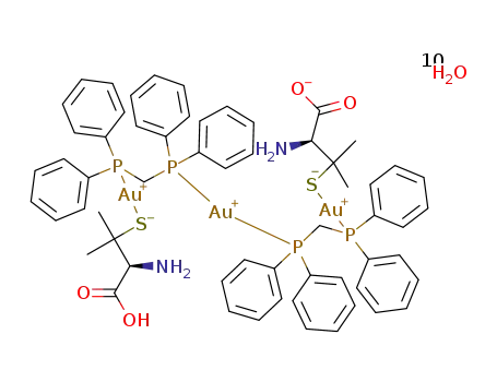 [trigold(I)(bis(diphenylphosphino)methane)2(D-Hpenicillaminate)(D-penicillaminate)]*10H2O