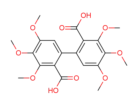 Molecular Structure of 2292-40-2 ([1,1'-Biphenyl]-2,2'-dicarboxylic acid, 3,3',4,4',5,5'-hexamethoxy-)