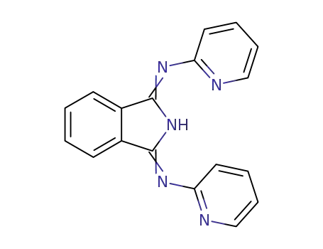 Molecular Structure of 14526-01-3 (1H-Isoindol-3-amine, N-2-pyridinyl-1-(2-pyridinylimino)-)