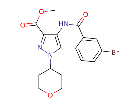 4-(3-bromo-benzoylamino)-1-(tetrahydro-pyran-4-yl)-1H-pyrazole-3-carboxylic acid methyl ester