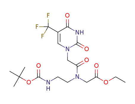 ethyl-2-(N-(2-((tert-butoxycarbonyl)amino)-ethyl)-2-(2,4-dioxo-5-(trifluoromethyl)-3,4-dihydropyrimidin-1(2H)-yl)acetamido)acetate