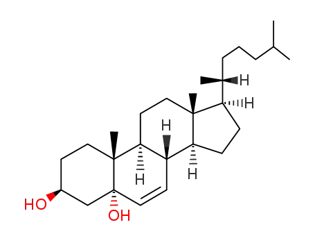 Molecular Structure of 34310-88-8 ((3beta,5alpha,17xi)-cholest-6-ene-3,5-diol)