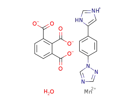 C11H10N5(1+)*C9H3O6(3-)*H2O*Mn(2+)