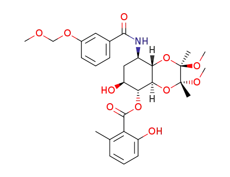 (2R,3R,4aR,5R,6S,8R,8aS)-6-hydroxy-2,3-dimethoxy-8-(3-(methoxymethoxy)benzamido)-2,3-dimethyloctahydrobenzo[b][1,4]dioxin-5-yl 2-hydroxy-6-methylbenzoate