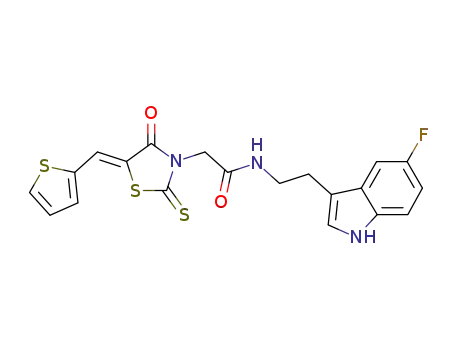 N-[2-(5-fluoro-1H-indol-3-yl)ethyl]-2-[(5Z)-4-oxo-5-thiophen-2-ylmethylen-2-thioxothiazolidin-3-yl]acetamide