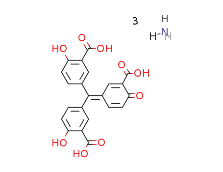 Benzoic acid,3,3'-[(3-carboxy-4-oxo-2,5-cyclohexadien-1-ylidene)methylene]bis[6-hydroxy-,ammonium salt (1:3)