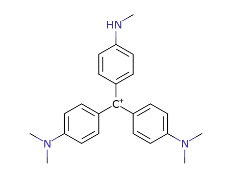 Molecular Structure of 18454-19-8 (Methanaminium,
N-[4-[[4-(dimethylamino)phenyl][4-(methylamino)phenyl]methylene]-2,5-
cyclohexadien-1-ylidene]-N-methyl-)