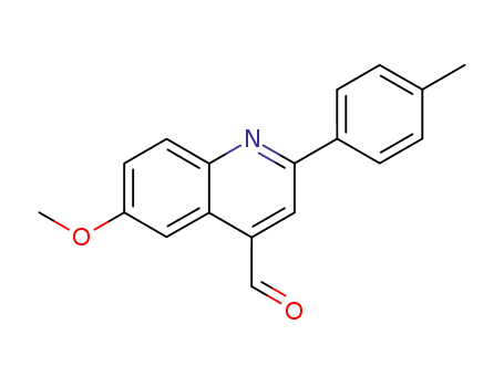 Molecular Structure of 112500-20-6 (4-Quinolinecarboxaldehyde, 6-methoxy-2-(4-methylphenyl)-)