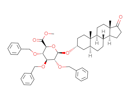 (2S,3S,4S,5R,6R)-3,4,5-Tris-benzyloxy-6-((3R,5S,8R,9S,10S,13S,14S)-10,13-dimethyl-17-oxo-hexadecahydro-cyclopenta[a]phenanthren-3-yloxy)-tetrahydro-pyran-2-carboxylic acid methyl ester