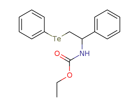 Molecular Structure of 112476-38-7 (Carbamic acid, [1-phenyl-2-(phenyltelluro)ethyl]-, ethyl ester)