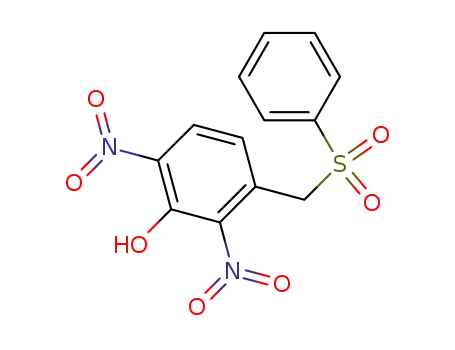 Molecular Structure of 92241-31-1 (Phenol, 2,6-dinitro-3-[(phenylsulfonyl)methyl]-)