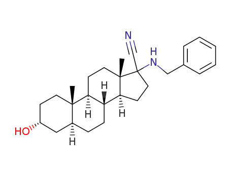 (3R,5S,8R,9S,10S,13S,14S)-17-Benzylamino-3-hydroxy-10,13-dimethyl-hexadecahydro-cyclopenta[a]phenanthrene-17-carbonitrile