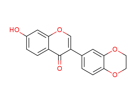 Molecular Structure of 96754-91-5 (3-(2,3-dihydrobenzo[b][1,4]dioxin-6-yl)-7-hydroxy-4H-chromen-4-one)