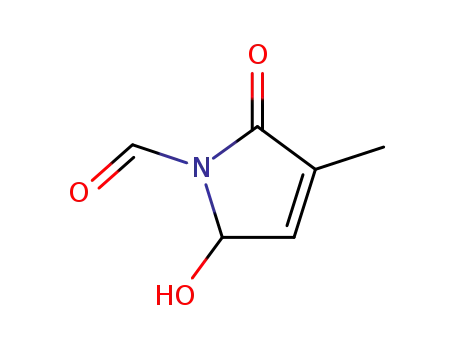 Molecular Structure of 91024-61-2 (1H-Pyrrole-1-carboxaldehyde, 2,5-dihydro-5-hydroxy-3-methyl-2-oxo- (9CI))