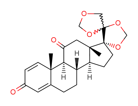 Molecular Structure of 26341-55-9 (17,20:20,21-Bis[Methylenebis(oxy)]-pregna-1,4-diene-3,11-dione)