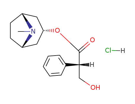 Benzeneacetic acid, a-(hydroxymethyl)-,(3-endo)-8-methyl-8-azabicyclo[3.2.1]oct-3-yl ester, hydrochloride (1:1), (aS)-  CAS NO.5934-50-9