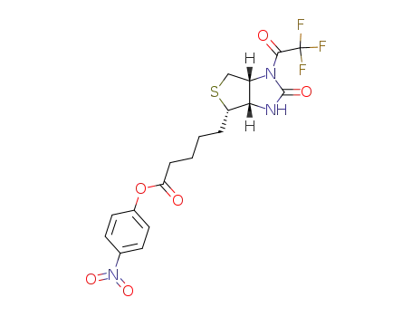 Molecular Structure of 62062-42-4 (1H-Thieno[3,4-d]imidazole-4-pentanoic acid,
hexahydro-2-oxo-1-(trifluoroacetyl)-, 4-nitrophenyl ester)