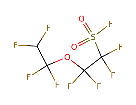 Molecular Structure of 104729-49-9 (1,1,2,2-TETRAFLUORO-2-(1,1,2,2-TETRAFLUOROETHOXY)ETHANESULPHONYL FLUORIDE)