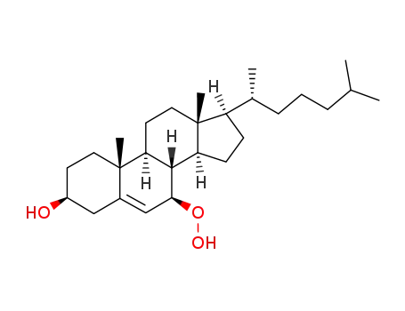 Molecular Structure of 36871-91-7 ((3beta,7beta,17xi)-7-hydroperoxycholest-5-en-3-ol)