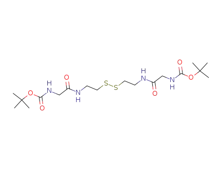 Molecular Structure of 97314-11-9 (8,9-Dithia-2,5,12,15-tetraazahexadecanedioic acid, 4,13-dioxo-,
bis(1,1-dimethylethyl) ester)