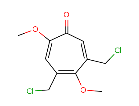 Molecular Structure of 114932-74-0 (2,4,6-Cycloheptatrien-1-one, 4,6-bis(chloromethyl)-2,5-dimethoxy-)