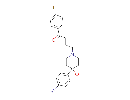 Molecular Structure of 114361-10-3 (1-Butanone,
4-[4-(4-aminophenyl)-4-hydroxy-1-piperidinyl]-1-(4-fluorophenyl)-)