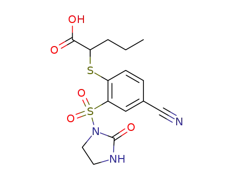 2-[4-Cyano-2-(2-oxo-imidazolidine-1-sulfonyl)-phenylsulfanyl]-pentanoic acid