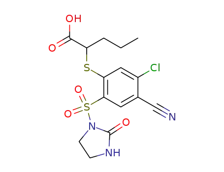2-[5-Chloro-4-cyano-2-(2-oxo-imidazolidine-1-sulfonyl)-phenylsulfanyl]-pentanoic acid