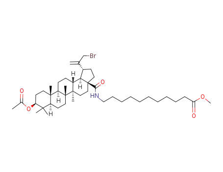 11-{[(1R,3aS,5aR,5bR,7aR,9S,11aR,11bR,13aR,13bS)-9-Acetoxy-1-(1-bromomethyl-vinyl)-5a,5b,8,8,11a-pentamethyl-icosahydro-cyclopenta[a]chrysene-3a-carbonyl]-amino}-undecanoic acid methyl ester