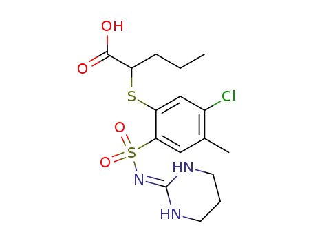 2-[5-Chloro-4-methyl-2-(tetrahydro-pyrimidin-2-ylidenesulfamoyl)-phenylsulfanyl]-pentanoic acid