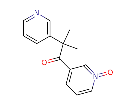 Molecular Structure of 71539-51-0 (1-Propanone, 2-methyl-1-(1-oxido-3-pyridinyl)-2-(3-pyridinyl)-)