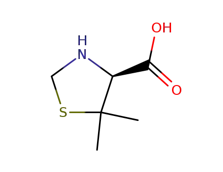 Molecular Structure of 22916-26-3 (D-5,5-DIMETHYLTHIAZOLIDINE-4-CARBOXYLIC ACID))