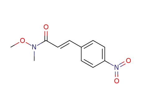 Molecular Structure of 253122-46-2 (2-Propenamide, N-methoxy-N-methyl-3-(4-nitrophenyl)-, (2E)-)