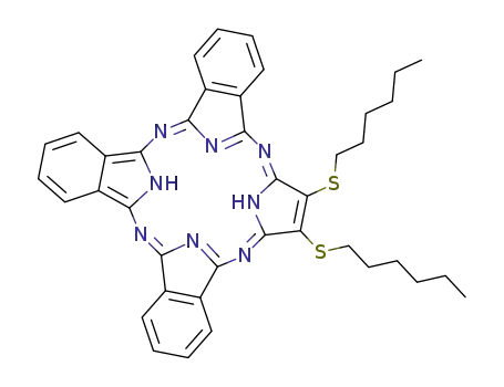 22,23-di(hexylthio)-27H,29H-tribenzo[b,g,l]porphyrazine