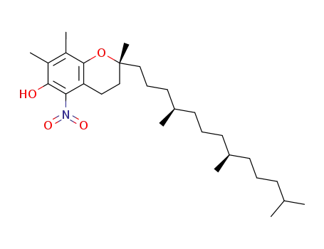 Molecular Structure of 574732-12-0 (2H-1-Benzopyran-6-ol,
3,4-dihydro-2,7,8-trimethyl-5-nitro-2-[(4R,8R)-4,8,12-trimethyltridecyl]-,
(2R)-)
