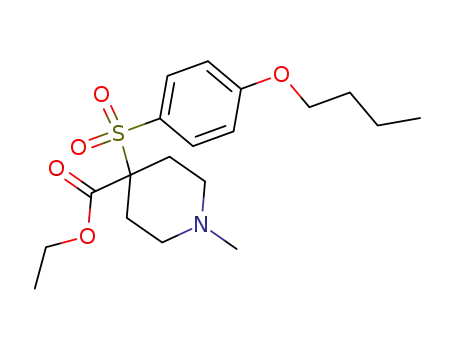 Molecular Structure of 239797-38-7 (4-Piperidinecarboxylic acid, 4-[(4-butoxyphenyl)sulfonyl]-1-methyl-, ethyl
ester)