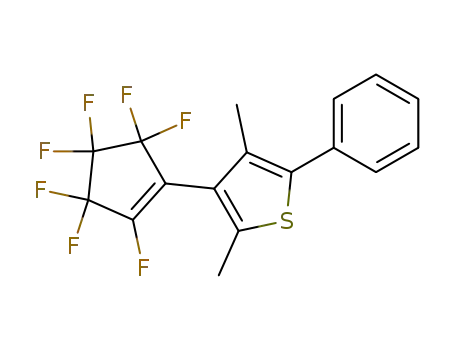 Molecular Structure of 362513-29-9 (Thiophene,
3-(2,3,3,4,4,5,5-heptafluoro-1-cyclopenten-1-yl)-2,4-dimethyl-5-phenyl-)